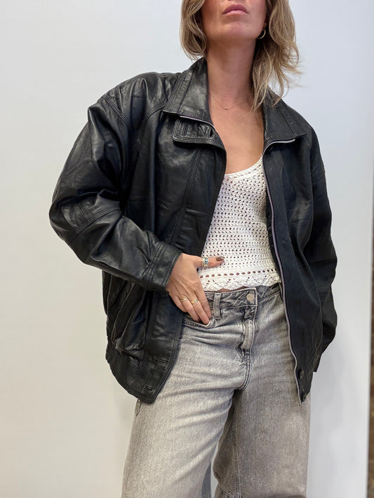 Vintage Black Leather Jacket