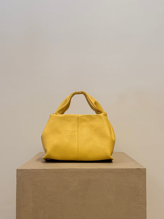 Yenvi classic grain yellow leather bag
