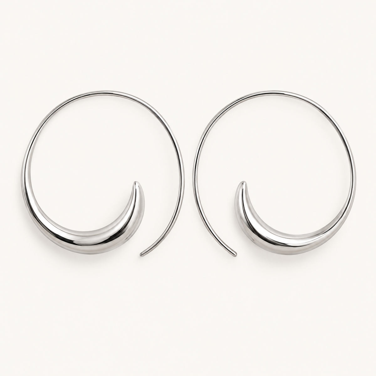 925 Sterling Zilveren Organische Hoop Oorbellen