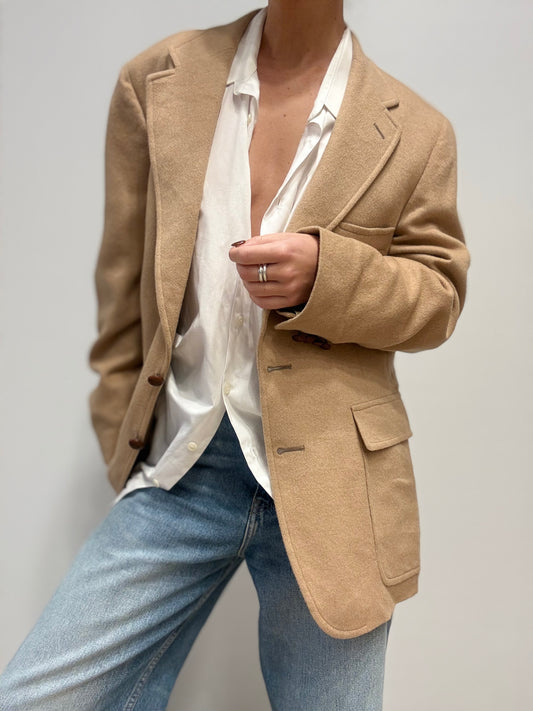 Ralph Lauren Oversized Blazer in Camel Wol