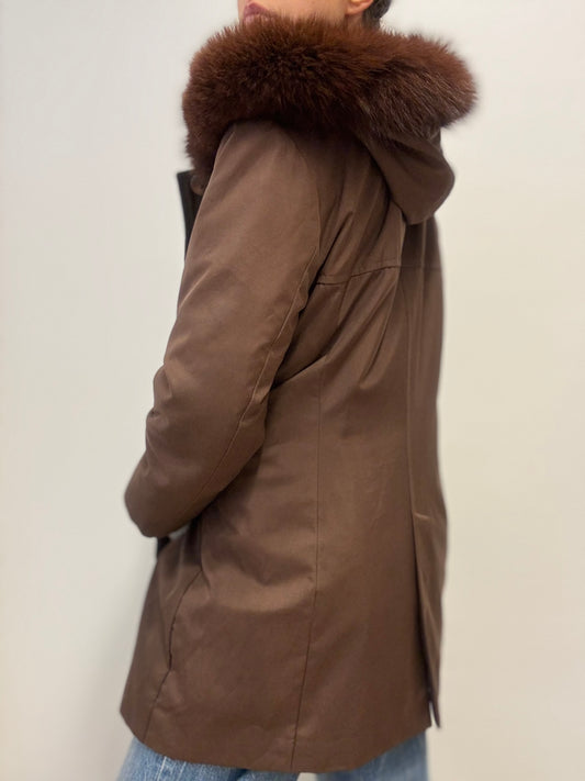 Marturano Italiaanse Parka met Bontvoering