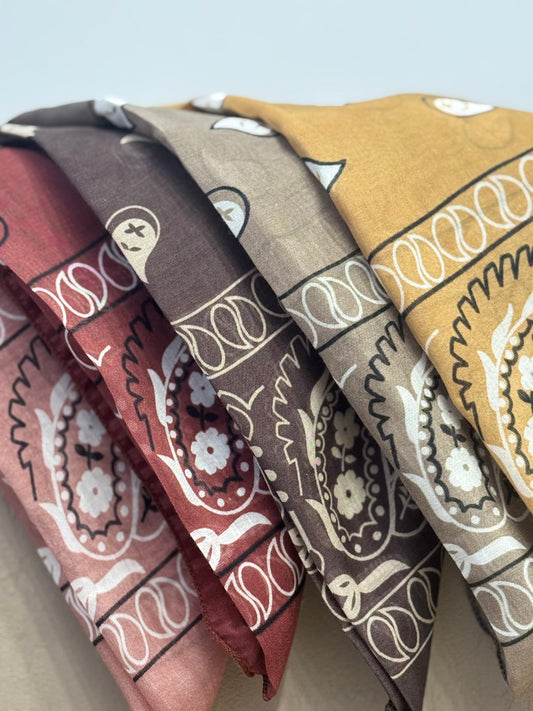 Chocolate Paisley Silk-Cotton Scarf