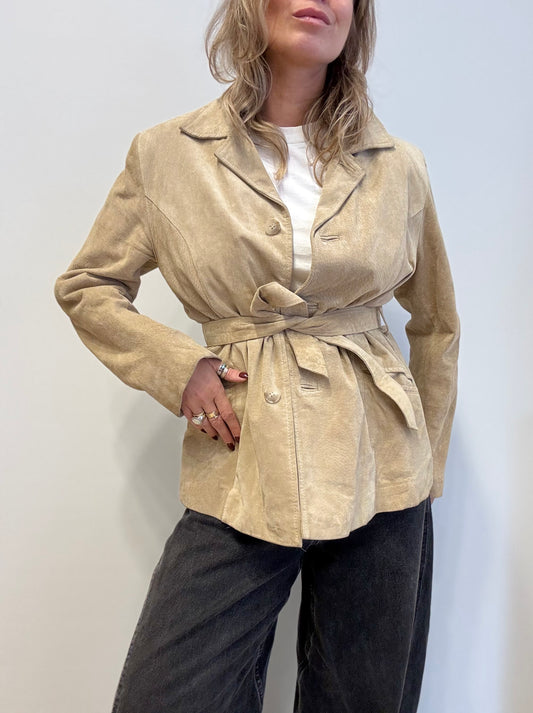 Vintage Suede Belted Blazer