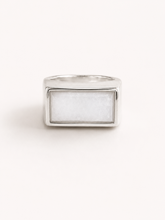 925 Sterling Silver Moonstone Rectangle Ring