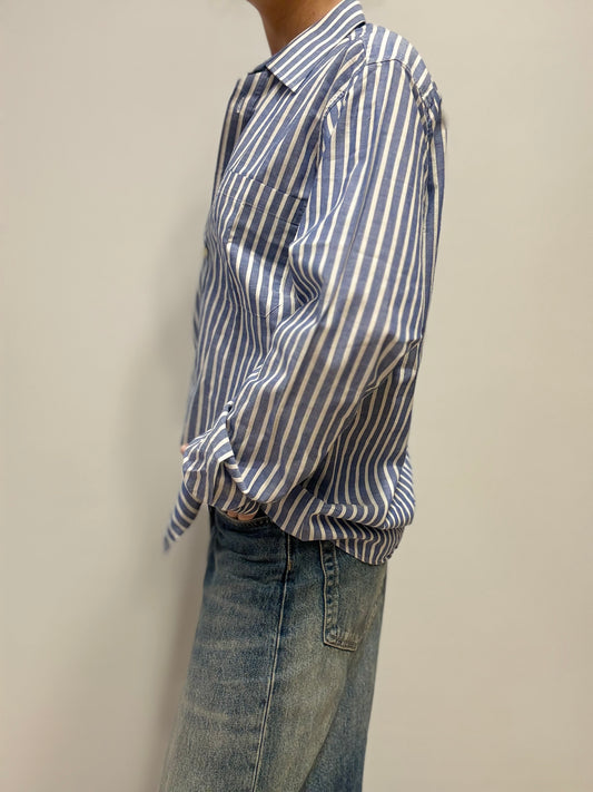 Gestreept katoenen overhemd – blauw/wit