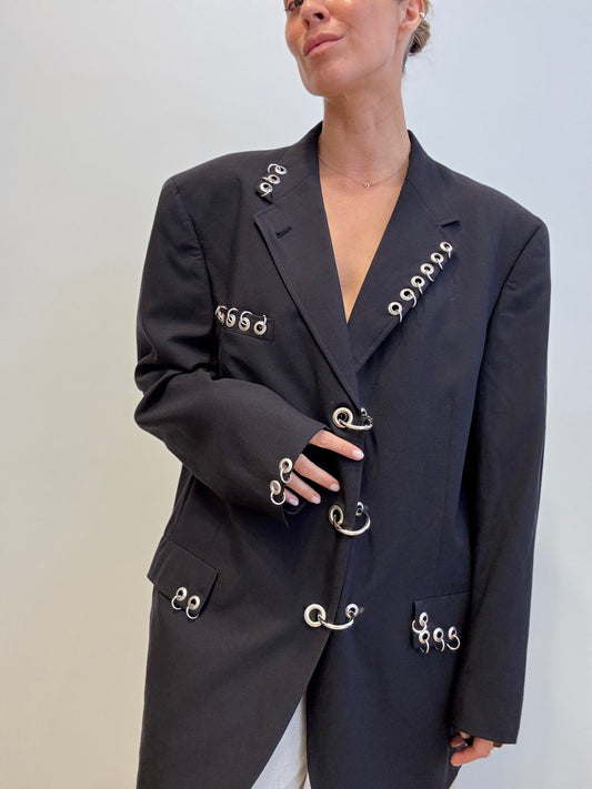 Oversized Eyelet Blazer – Upcycled by Yenvi Studio