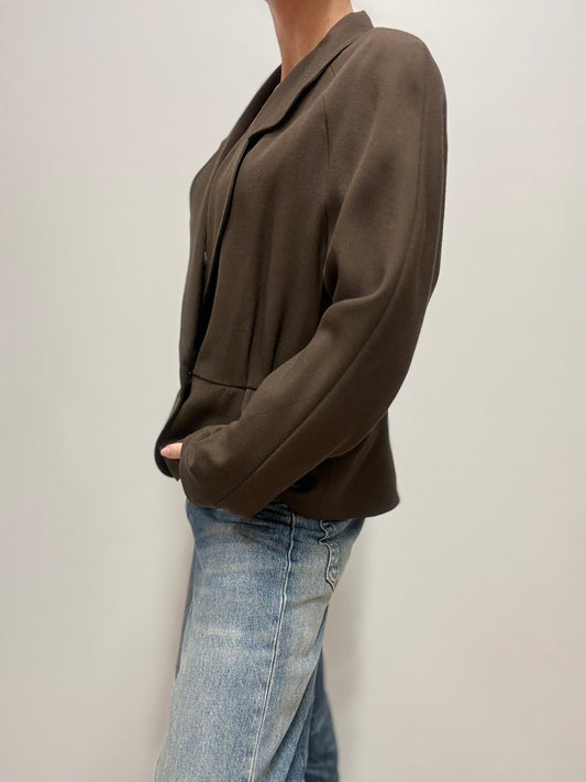 Vintage groene blazer met gouden knopen