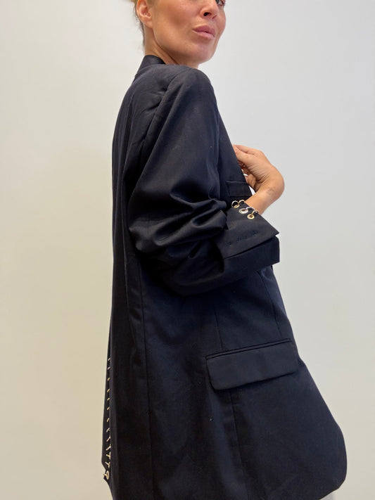 Upcycled Hooked-Eyelet Blazer – Yenvi Studio