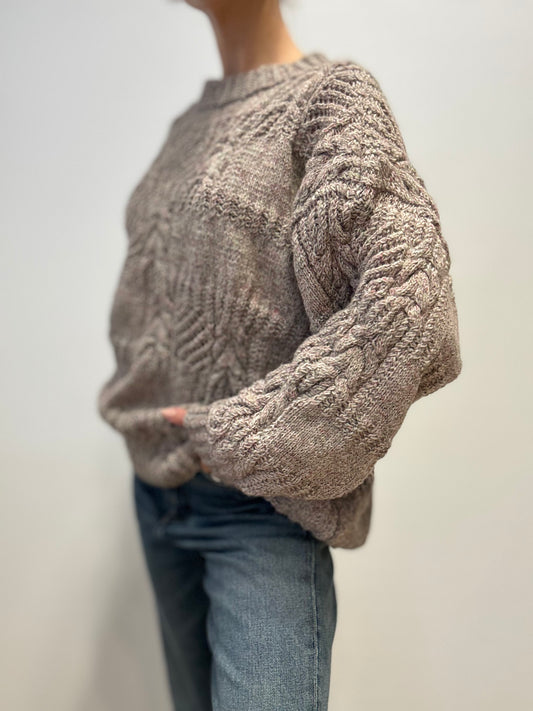 Vintage Knitted Sweater in Taupe Mix