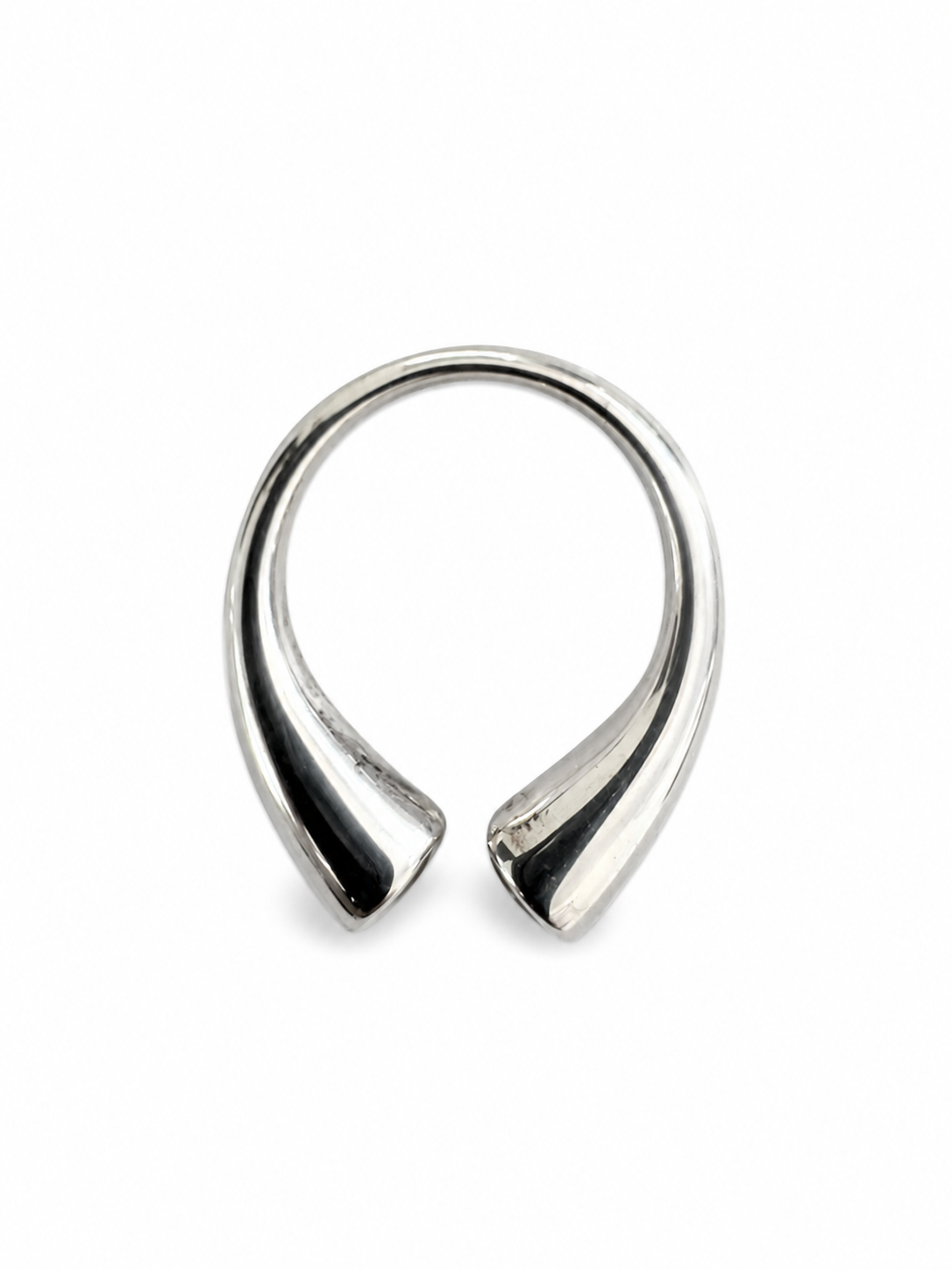 Vintage 925 Zilveren Open Ring met Granaat