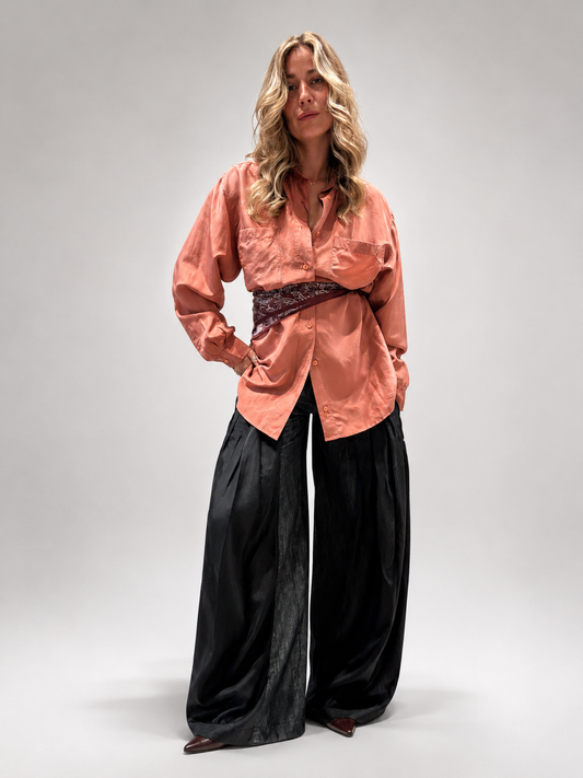 Vintage Salmon Silk Shirt