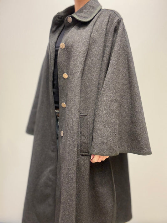 Grijze oversized mantel met vlinder mouw