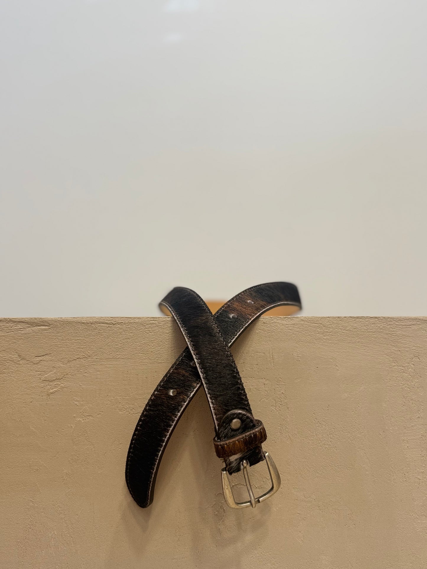 Cowhide Leather Belt – Silver Buckle