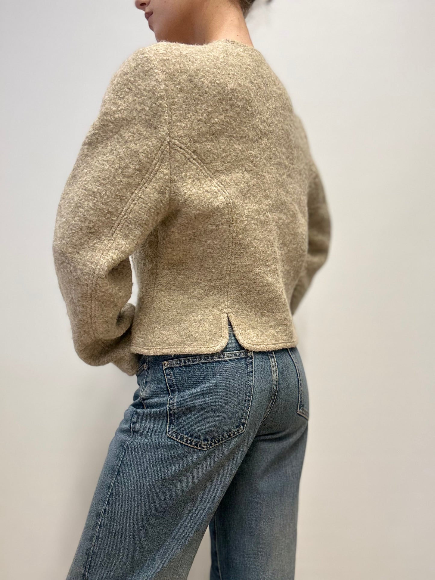 Vintage Boiled Wool Jacket by Giesswein in Beige