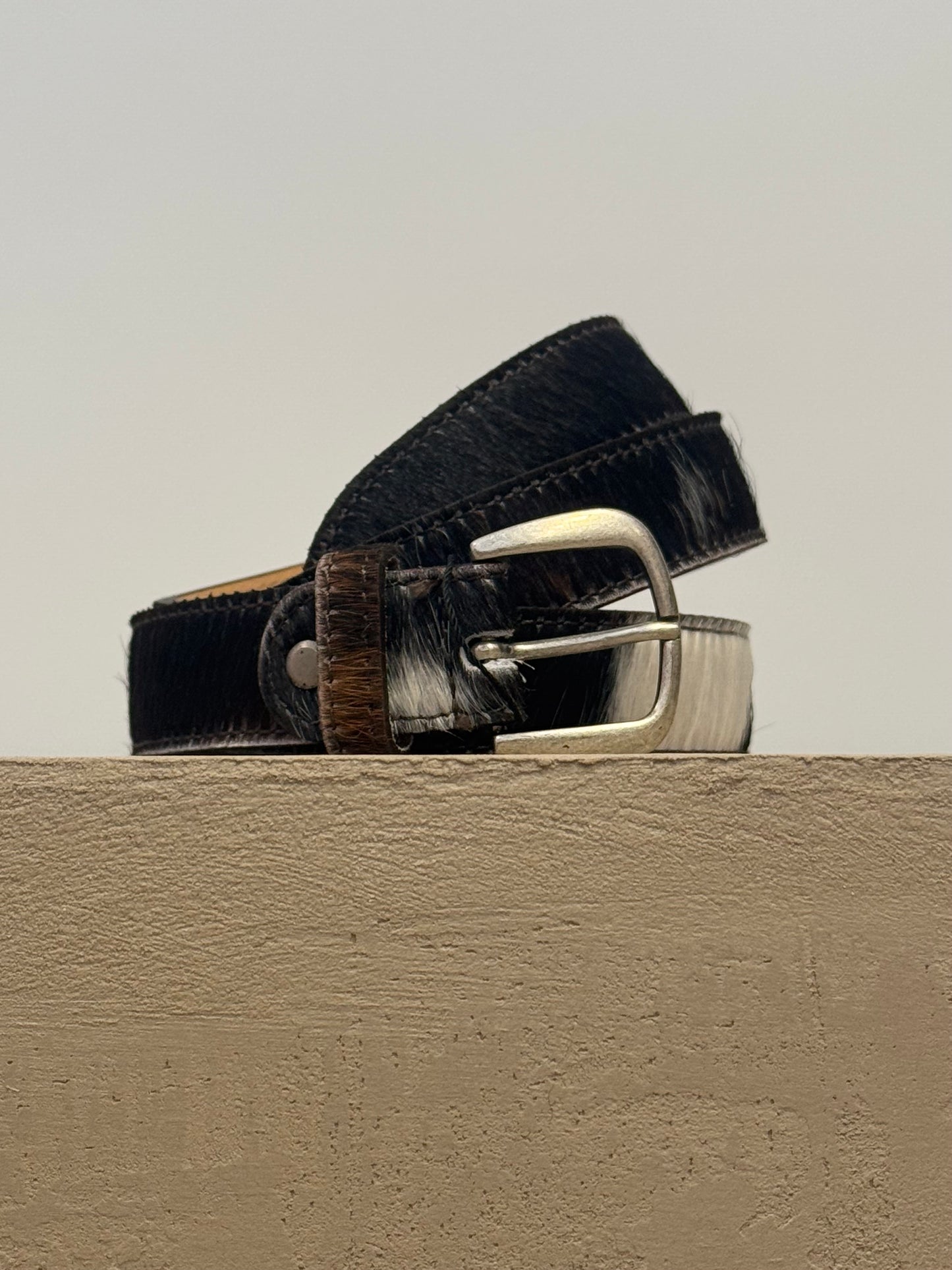 Cowhide Leather Belt – Silver Buckle