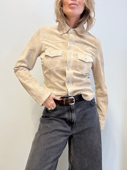 Vintage Suede Shirt Beige