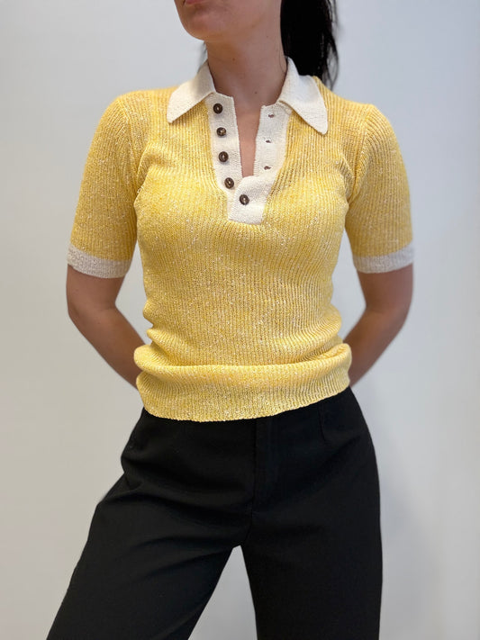 Vintage Knit Polo Top