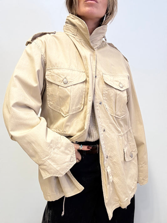 Vintage Beige Utility Jacket