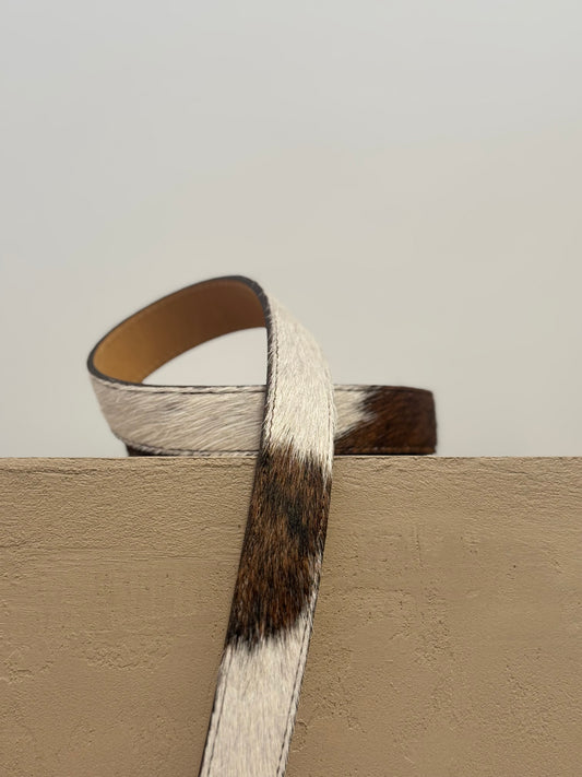 Cowhide Leather Belt – Gold Buckle