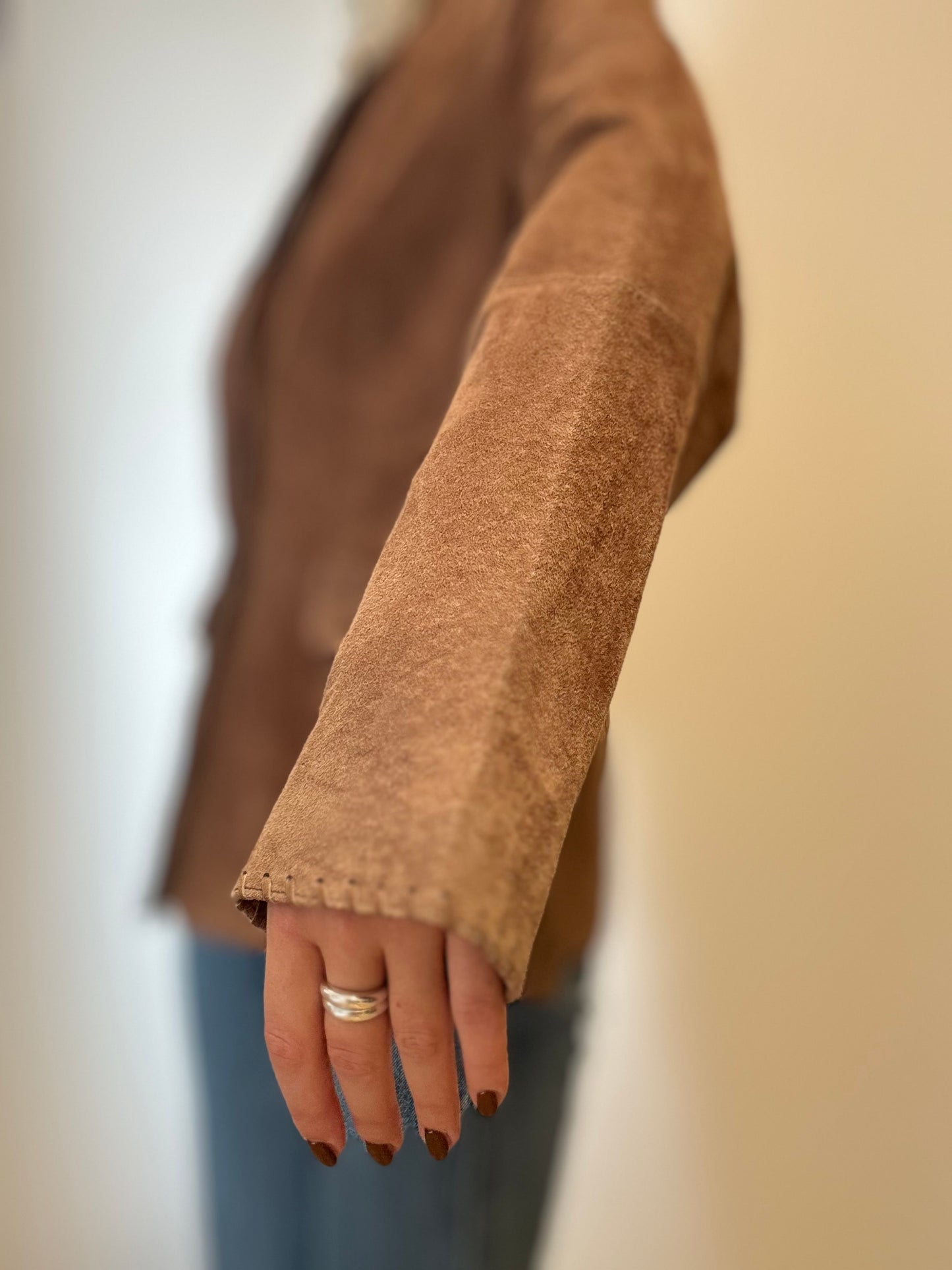 Vintage Suède Blazer in Warme Taupebruine Tint