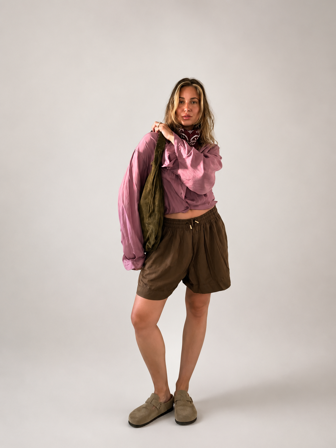 Vintage Zijden Blouse in Mauve