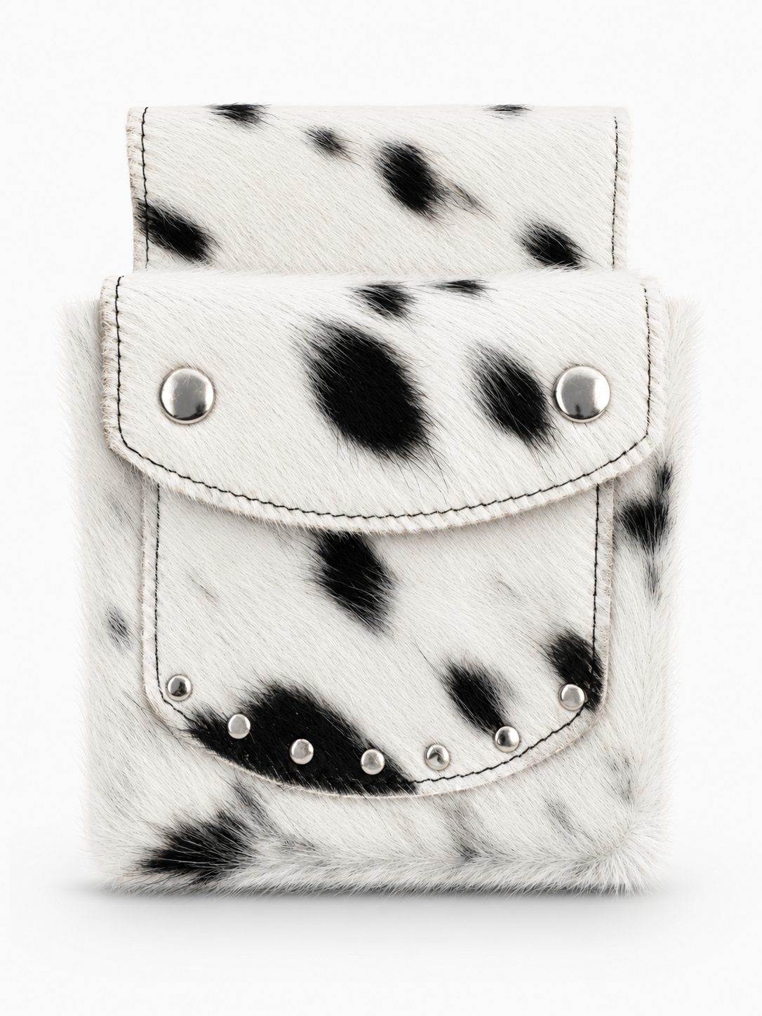 Belt bag cowhide black/white
