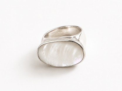 Vintage 925 Zilveren Ring met Ovale Maansteen