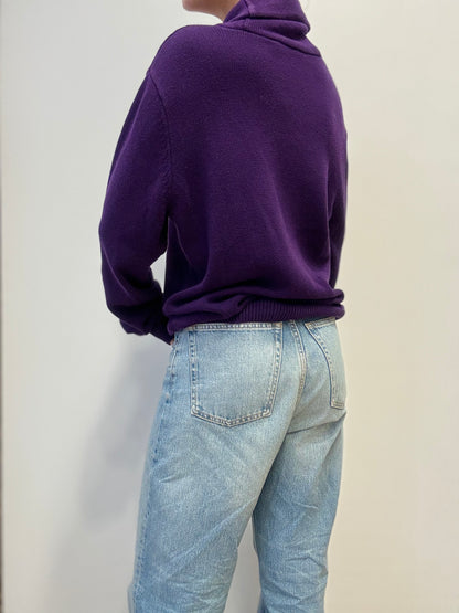 Ralph Lauren Paarse Trui met Gouden Sluiting