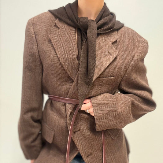 Burgundy Leather Wrap Belt with Rope Tie – nan – Yenvi vintage