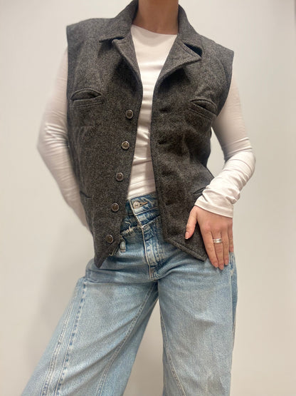 Wollen gilet USA - Grijs