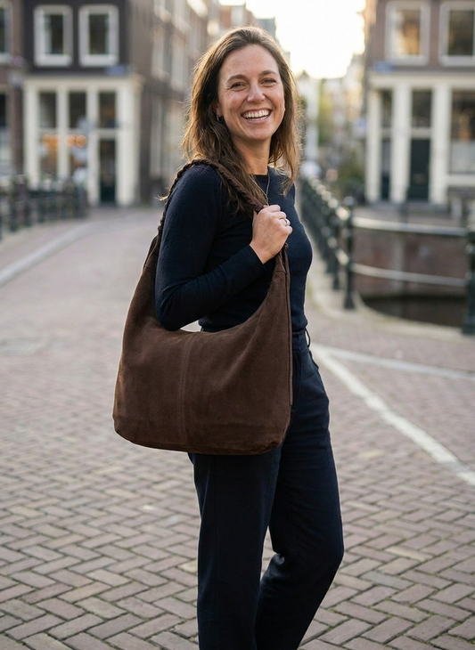 AVEA Tas Suède Donkerbruin