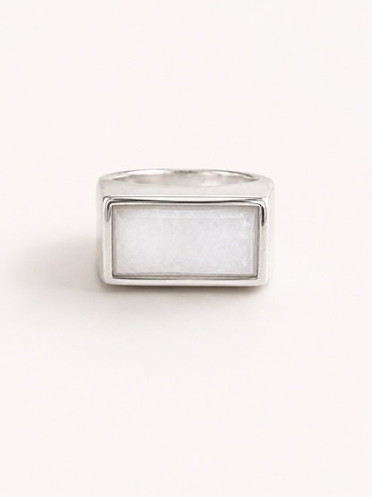 925 Sterling Silver Moonstone Rectangle Ring