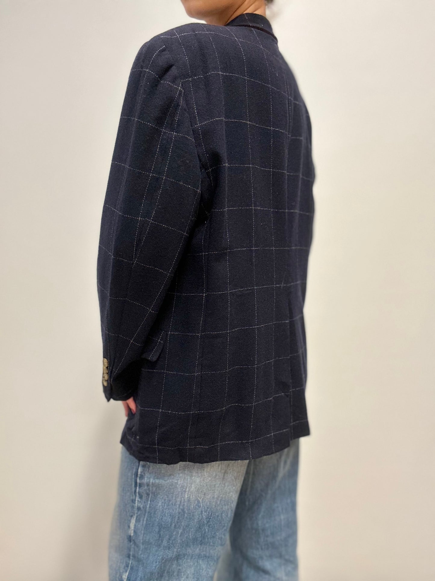 Tommy Hilfiger Vintage Blazer met Ruitpatroon in Marineblauw