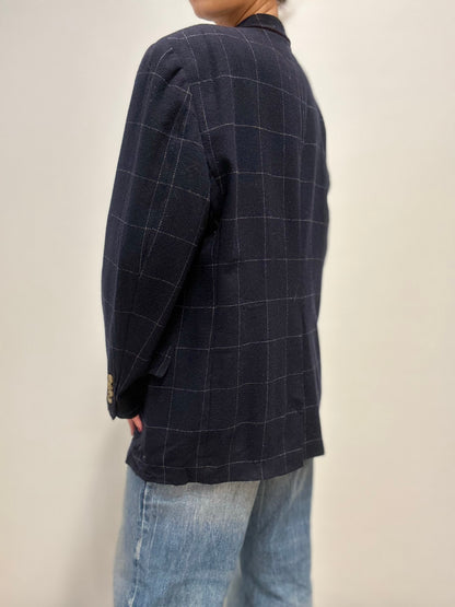 Tommy Hilfiger Vintage Blazer met Ruitpatroon in Marineblauw
