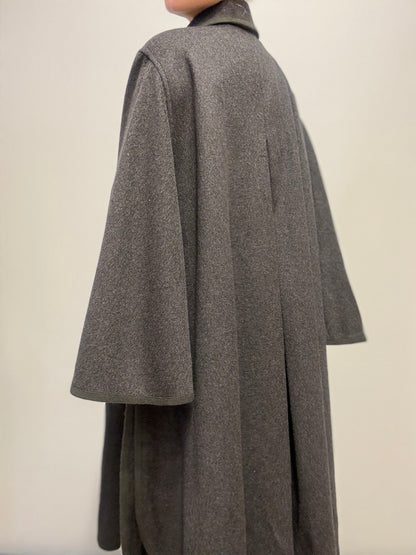 Grijze oversized mantel met vlinder mouw