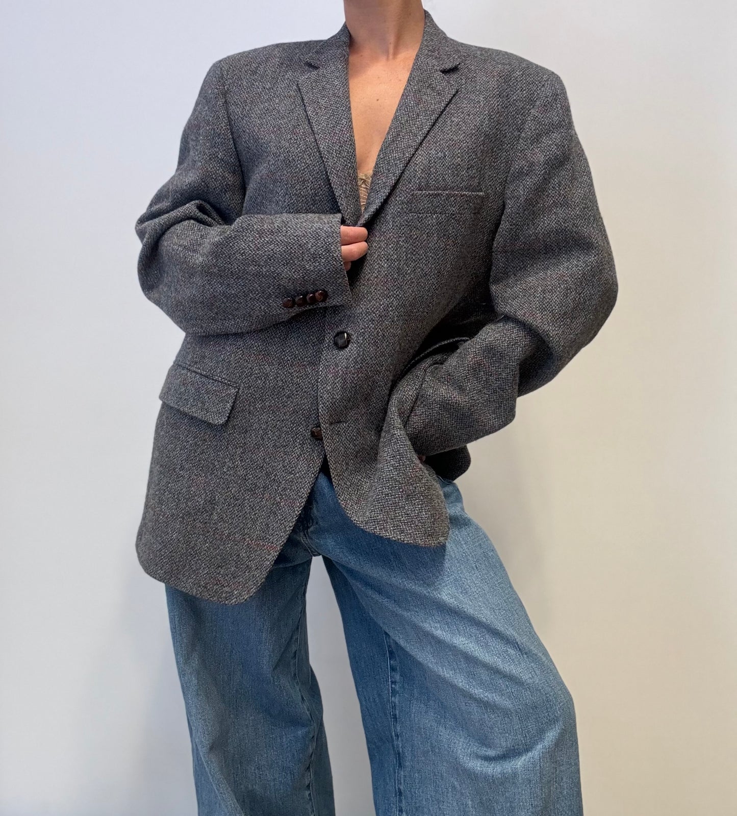 Vintage Wool Blazer in Tweed