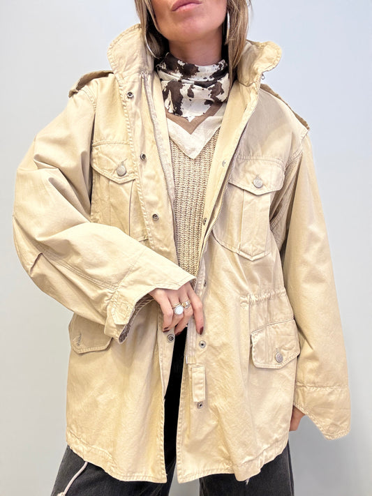 Vintage Beige Utility Jacket