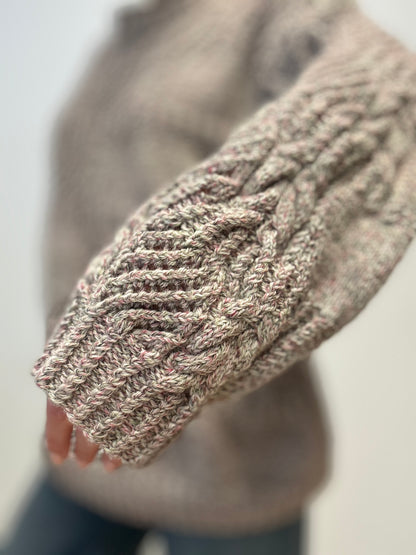 Vintage Knitted Sweater in Taupe Mix