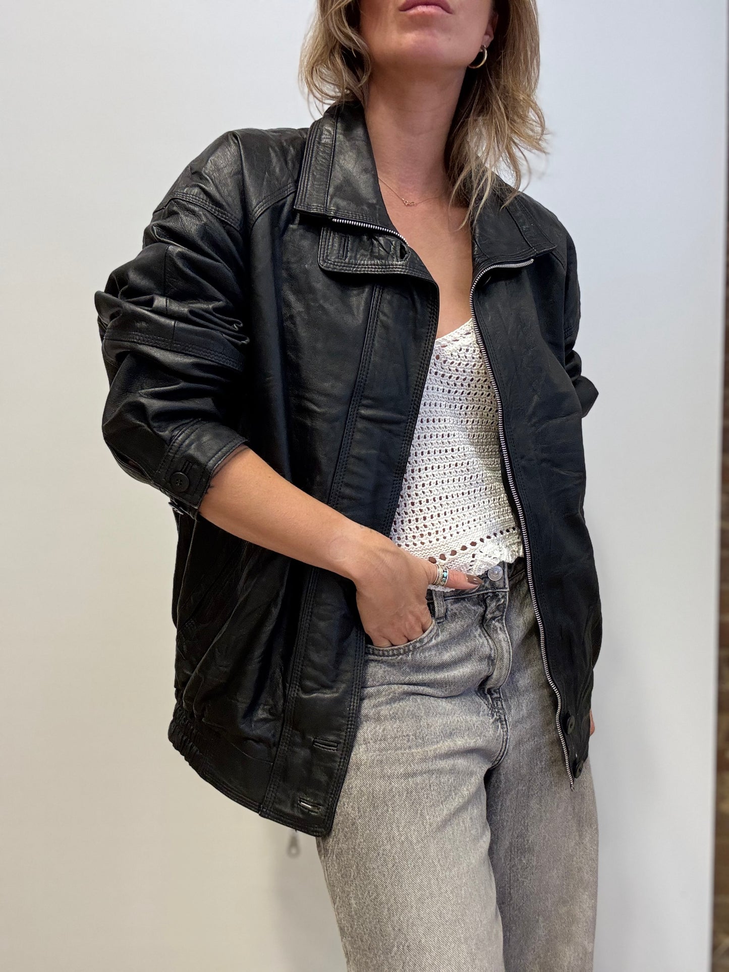 Vintage Black Leather Jacket