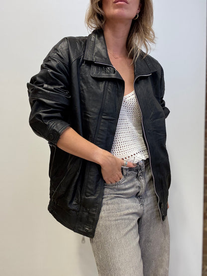 Vintage Black Leather Jacket