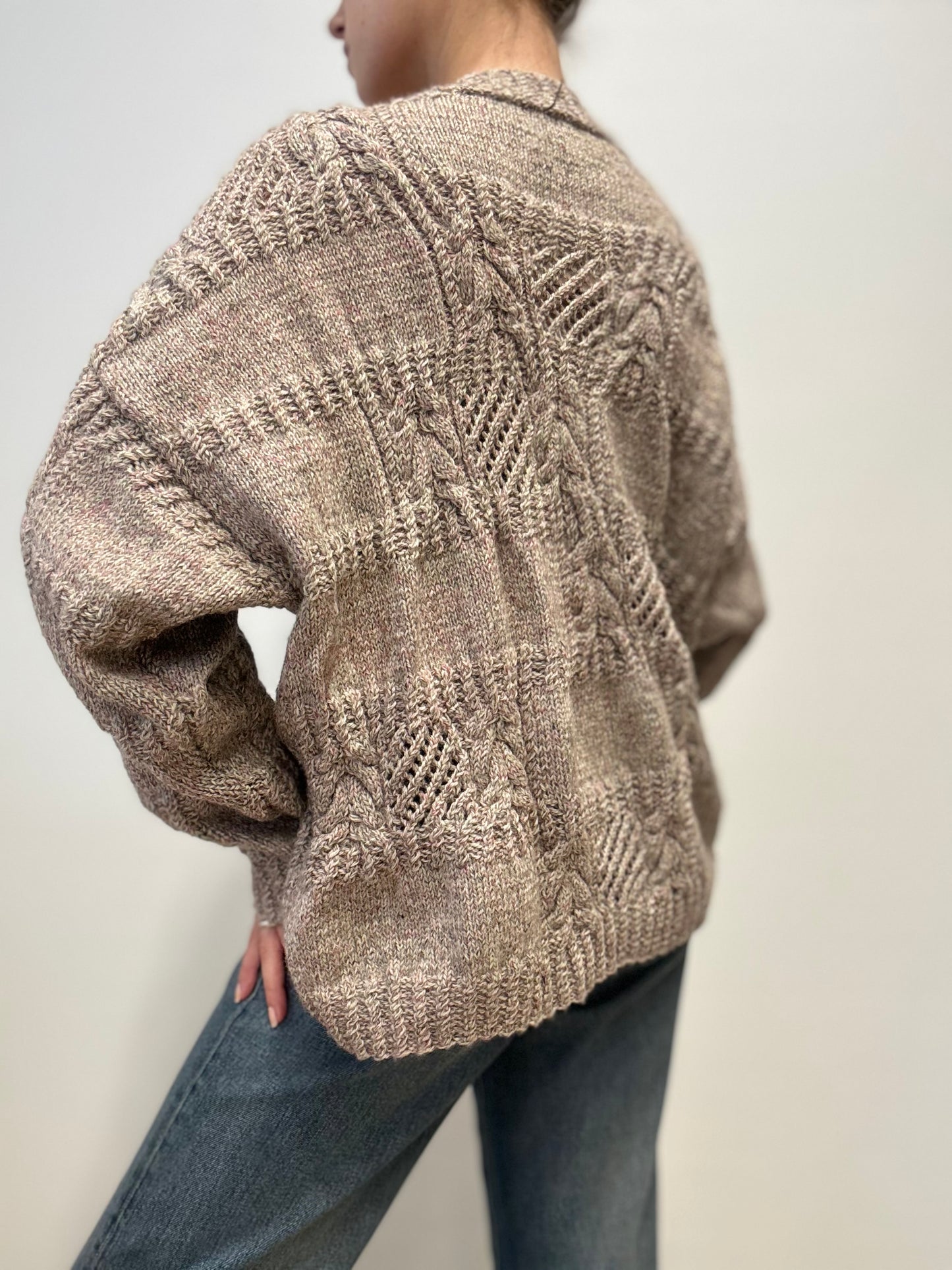 Vintage Knitted Sweater in Taupe Mix