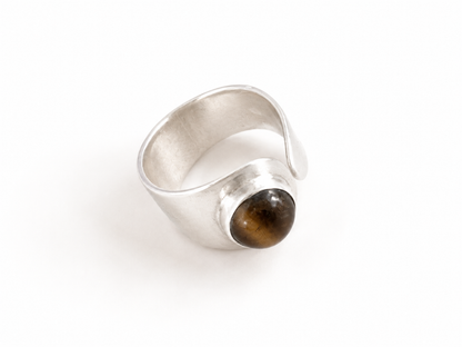 Vintage 925 Zilveren Ring met Tijgeroog