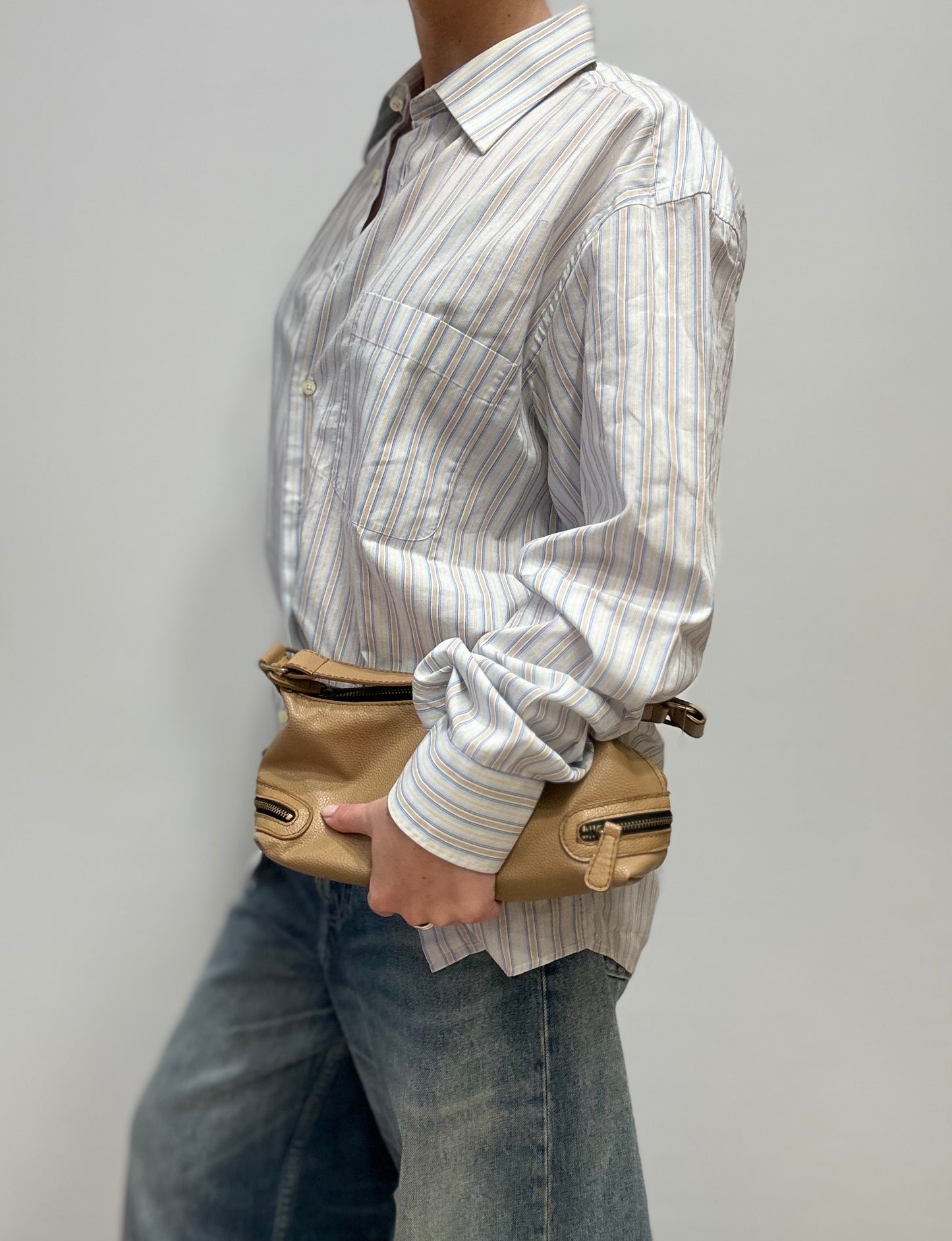 Vintage gestreept katoenen overhemd