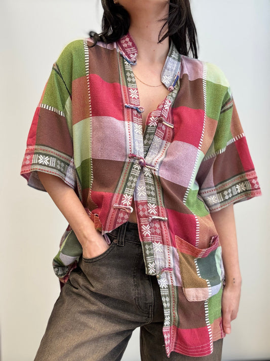 One-of-a-Kind Silk Patch Shirt