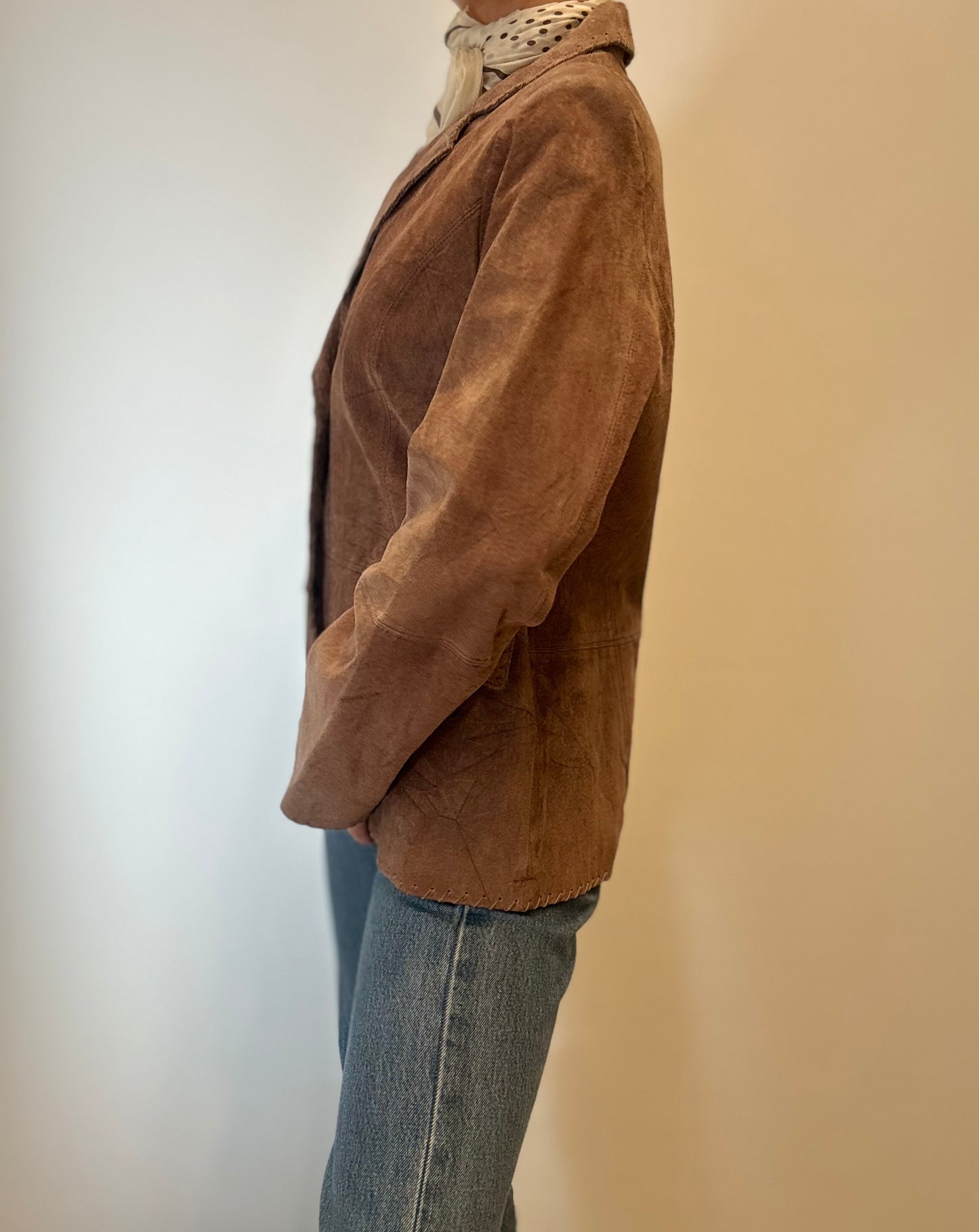 Vintage Suède Blazer in Warme Taupebruine Tint