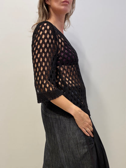 Black crochet top