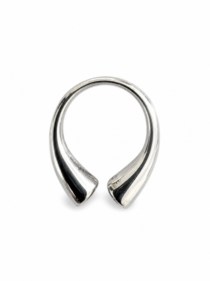 Vintage 925 Zilveren Open Ring met Granaat