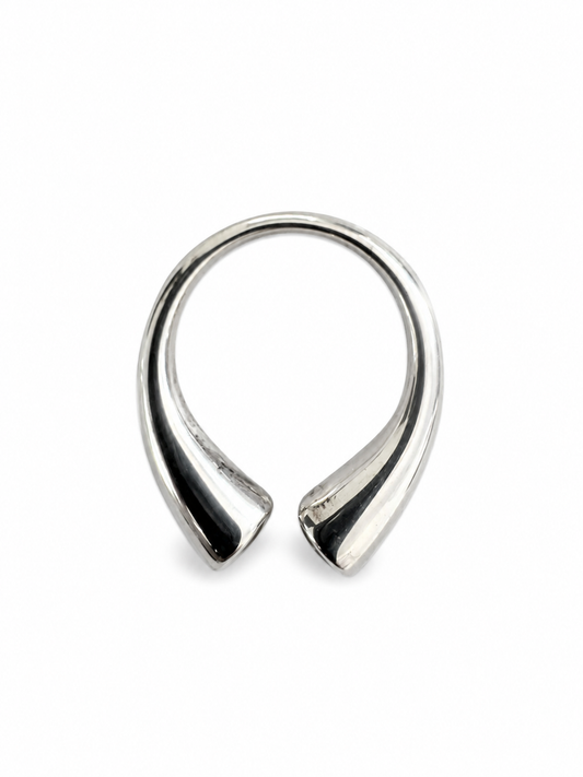 Vintage 925 Zilveren Open Ring met Granaat