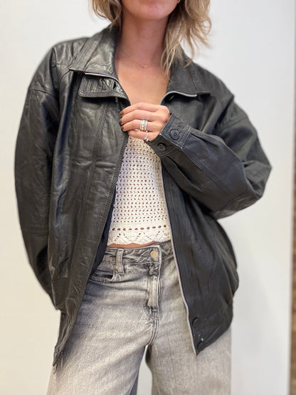 Vintage Black Leather Jacket