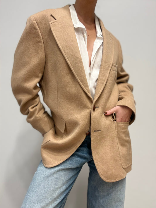 Ralph Lauren Oversized Blazer in Camel Wol
